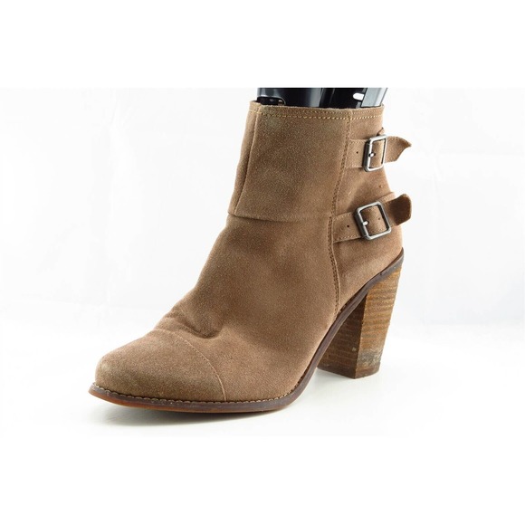 Jessica Simpson Boot Sz 9‎ M Short Boots Almond Toe Brown Leather Women - Picture 1 of 7
